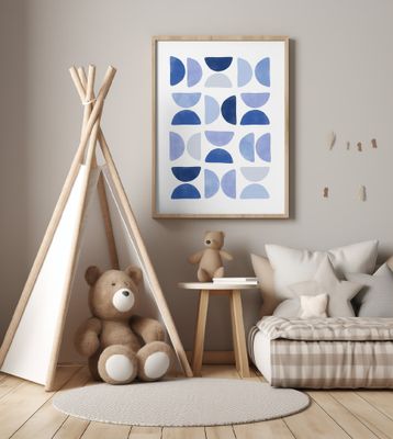 Blue Geometric Dance