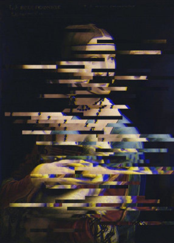Glitched Leonardo da Vinci's Lady with an Ermine