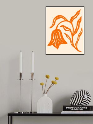 Stylized Orange Tulip  And Leaves