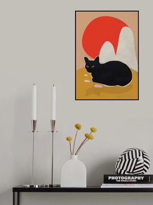 Black Cat With Abstract Shapes