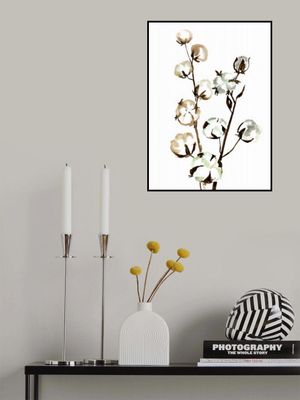 Watercolor cotton branch II