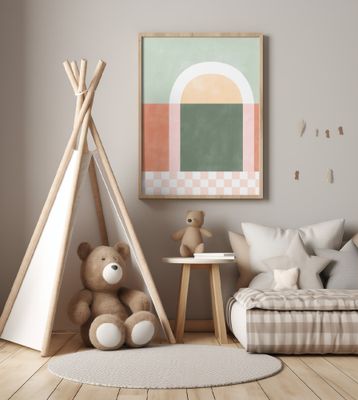 Geometric Composition With Pastel Colors
