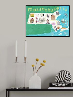 Illustrated Map of Massachusetts by Artist Carla Daly