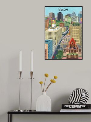Trinity Church and Boston City Skyline by Artist Carla Daly