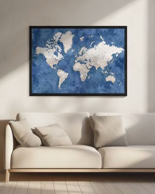 Detailed world map with cities, Sabeen