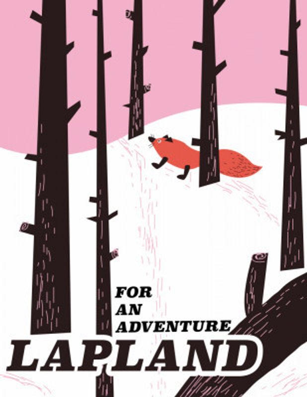 Lapland Vintage Travel Poster