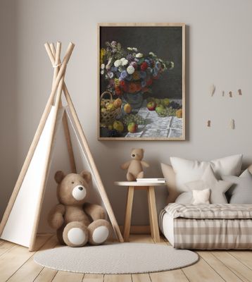 Still Life With Flowers and Fruit (1869) By Claude Monet