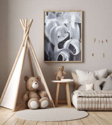 Swirling White Brushstrokes