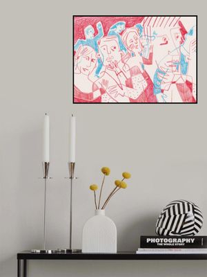 Expressive Figures in Red and Blue