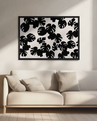 Monstera Leaves Black