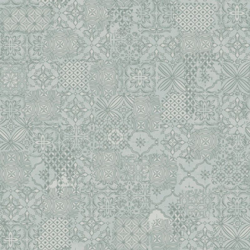 Vintage Tile Pattern Clash Sage Green