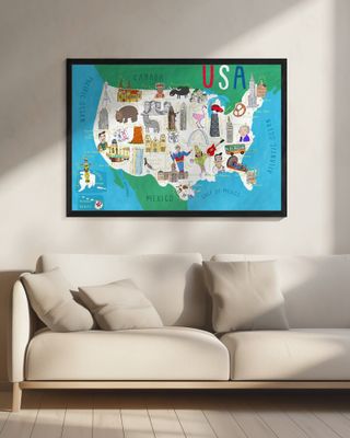 Illustrated Map of the USA by Artist Carla Daly