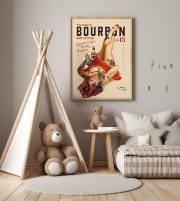 Babes of Bourbon Vol 13 Rum Drinking Pinup Girl Art