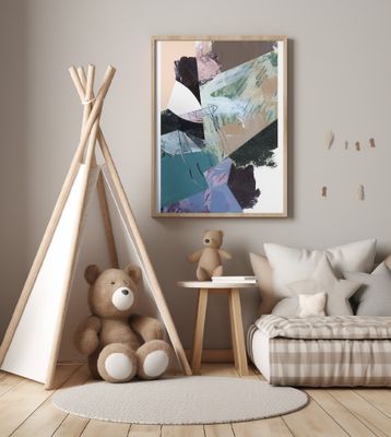 Blue Black Neutral White Abstract 2