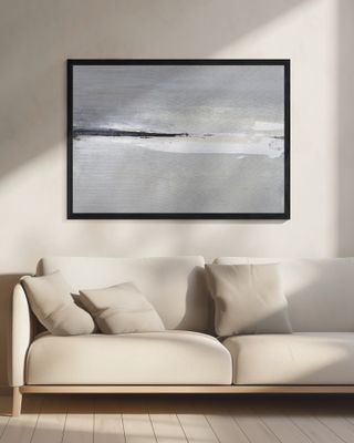 Serene Horizon with Soft Gray and White Tones