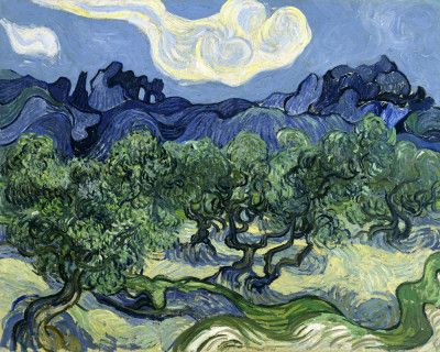 Vincent Van Gogh's Olive Trees With the Alpilles In the Background (1889)
