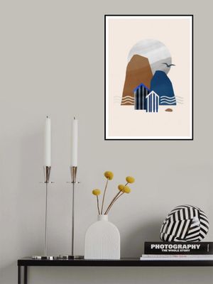 Abstract Beach Huts and Sea Stacks