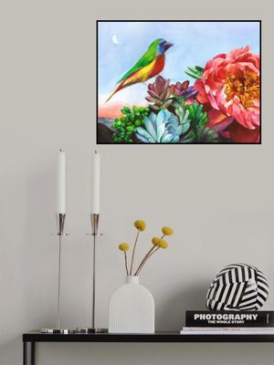 Parrot Finch In a Desert Garden Large