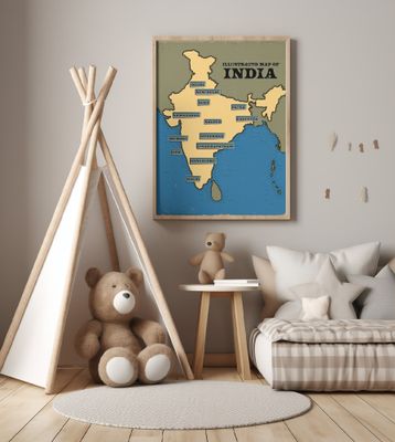 Illustrated Map Of India
