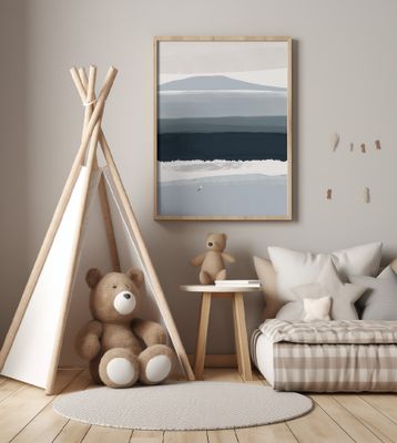 Coastal Landscape With Minimalist Abstraction