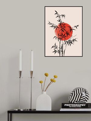 Bamboo With Red Sun