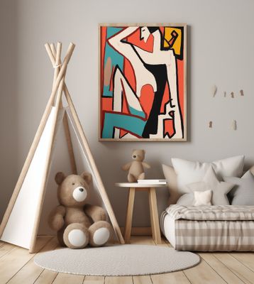 Geometric Forms To Depict A Stylized Figure