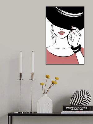 Elegant Woman with Black Hat