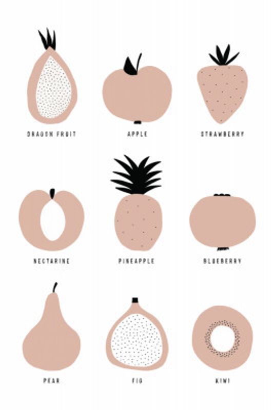 Minimalist Fruit Grid