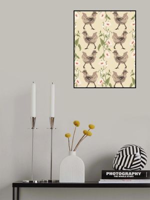 Gothic cottage chicken warm earthy pattern