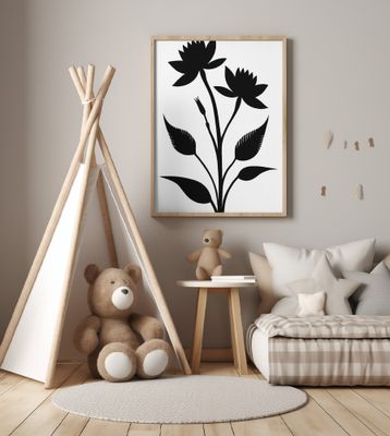 Two Prominent Flowers And Leaves