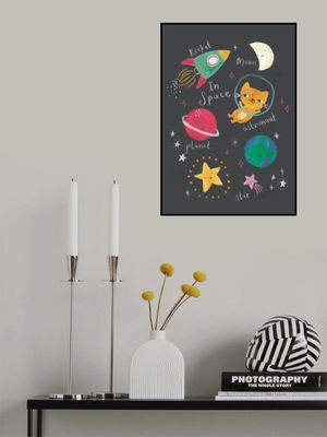 Cute cat in Space - Simple Boho Kids &amp; baby nursery