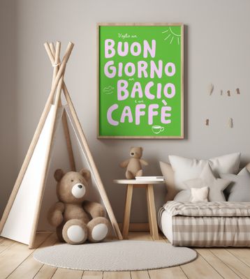 Buongiorno, bacio, caffe - green
