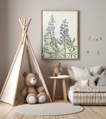 Sundial Lupine From North American Wildflowers (1925) By Mary Vaux Walcott