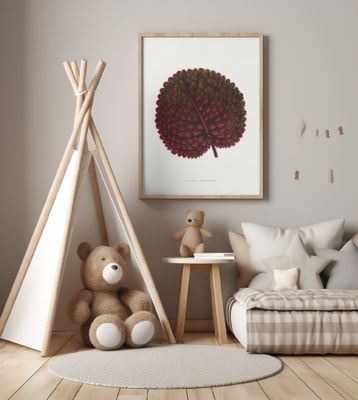 Pink Gesneria Exoniensis Leaf Illustration