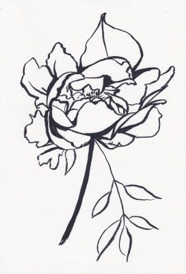 Black and White Peony Small