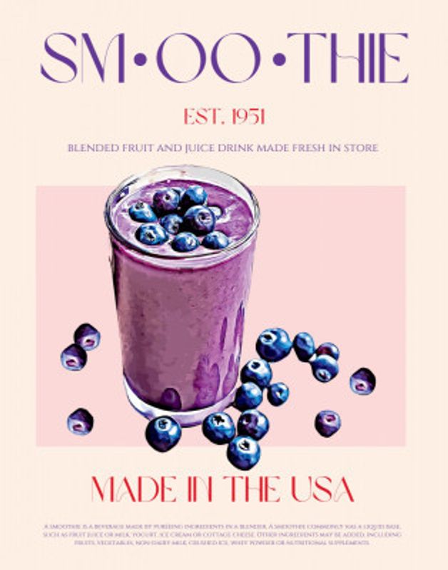Blueberry Smoothie Illustration