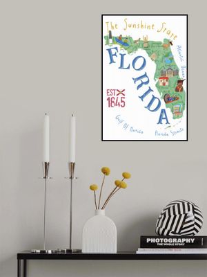 Florida State Map by Artist Carla Daly