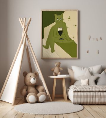 Big pink cat enjoying a wine