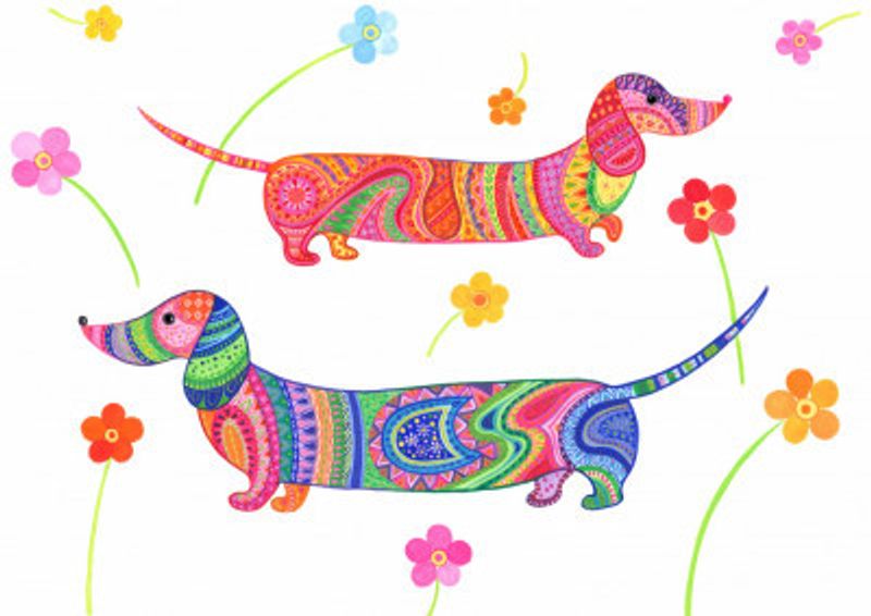 Whimsical Wiener Dogs