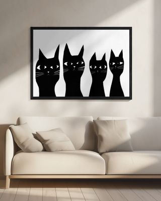 Four black cats