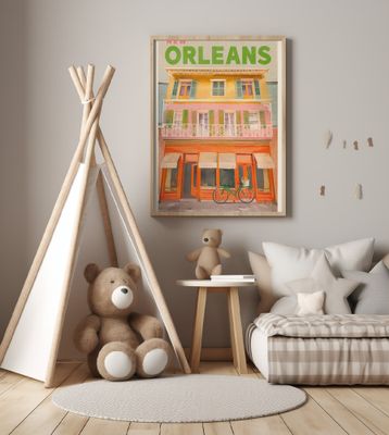 New Orleans Louisiana Vintage Travel Poster