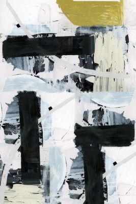 Black and White and Gold Abstract 1