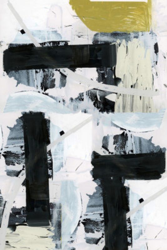 Black and White and Gold Abstract 1