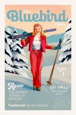 The Bluebird Daily Pinup Ski Art