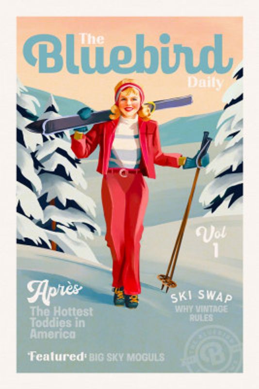 The Bluebird Daily Pinup Ski Art
