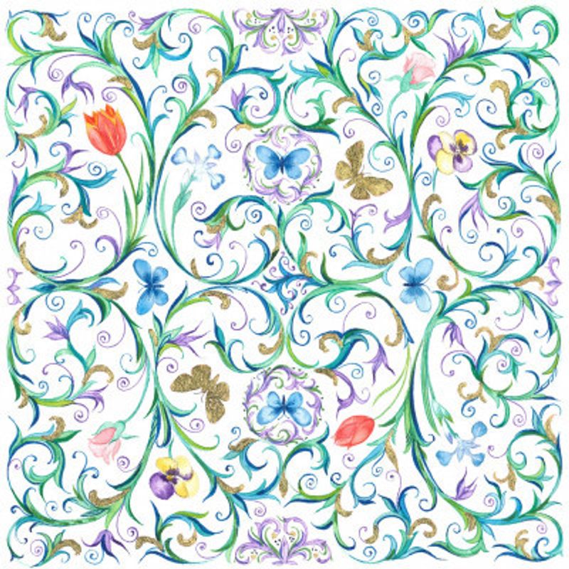 Delicate Butterflies and Colorful Flowers