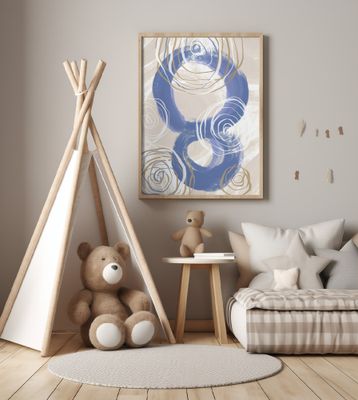 Blue and Beige Circular Serenity
