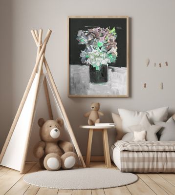 Colorful Flower with Vase