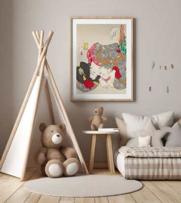 Woman With Pet Kansei Era (1888)    Boarder   By Tsukioka Yoshitoshi