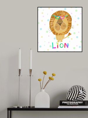 Funny Lion Wearing Glasses by Artist Carla Daly